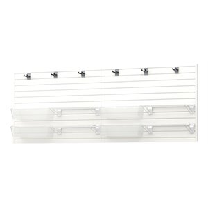 rst brands flow wall 13 pc plastic & steel basic storage set in white