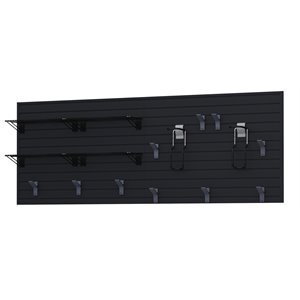 rst brands flow wall 16 pc plastic bike & shelf basic storage set in black