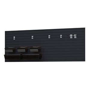 rst brands flow wall 11 pc plastic bin & ladder storage set in black