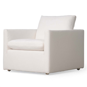 rst brands arwine modern fabric square arm chair - white