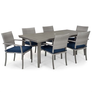rst brands portofino casual 7pc aluminum outdoor dining set - laguna blue