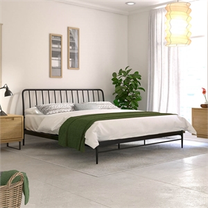 rst brands kairosis curved metal modern king bed frame