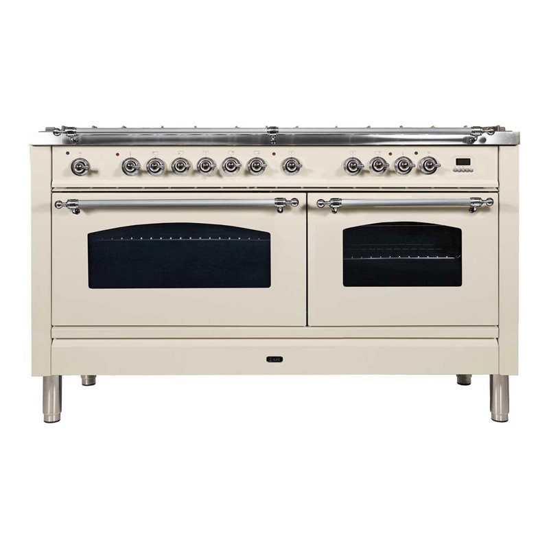 ILVE Nostalgie 60" LP Metal Double Oven Dual Fuel Range in Antique