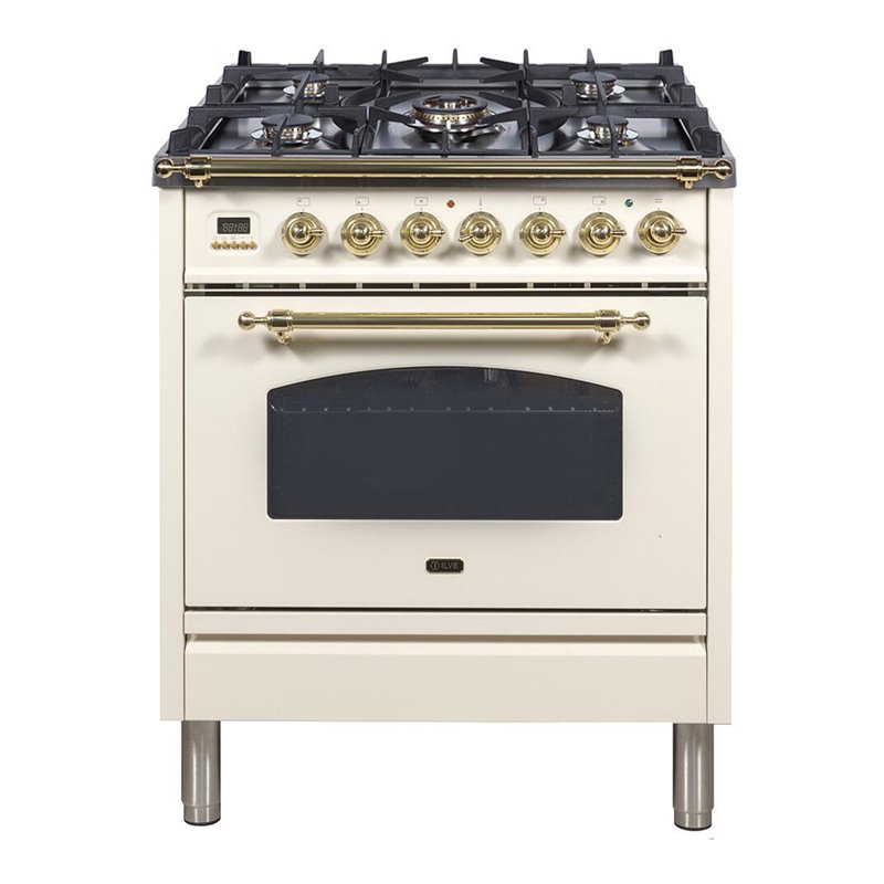 ILVE Nostalgie 30" LP Metal Single Oven Dual Fuel Range in Antique