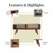 NPD Furniture Wilson Wood Slat Coffee Table in Brown/Walnut