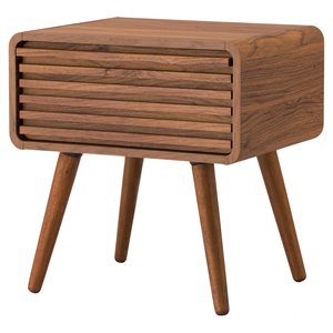 New Pacific Direct Wilson 19&quot Wood Slat Side Table in Brown/Walnut