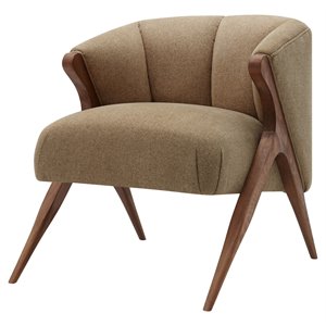 New Pacific Direct Florence 20.5&quot Fabric Accent Chair in Havana Cream/Brown