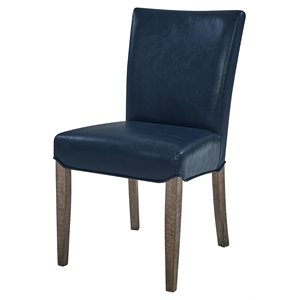 New Pacific Direct Beverly Hills 19&quot Bonded Leather Chair in Blue (Set of 2)