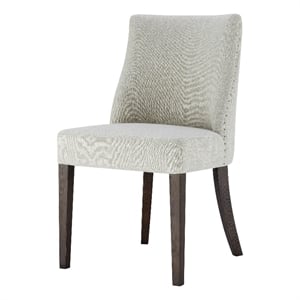 NPD Furniture New Paris 19&quot Fabric Chair in Beige/Dark Brown (Set of 2)