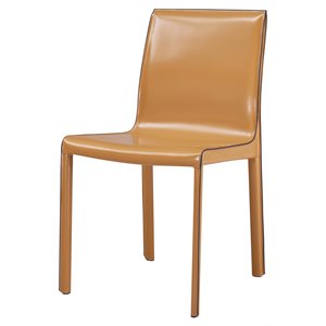 New Pacific Direct Gervin 18.5&quot Recycle Leather Chair in Brown (Set of 2)