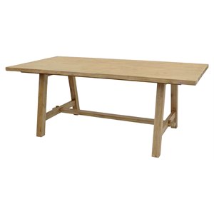New Pacific Direct Bedford 79&quot Rectangular Wood Dining Table in Natural