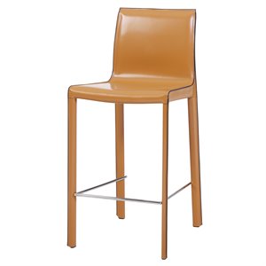New Pacific Direct Gervin 26&quot Leather Counter Stool in Yellow (Set of 2)