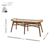 NPD Furniture Beyla Rattan Bench with Curving Seat in Marble Brown