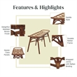 NPD Furniture Beyla Rattan Bench with Curving Seat in Marble Brown