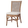 New Pacific Direct Tatum 20&quot Fabric and Rattan Side Chair in Brown (Set of 2)
