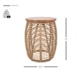 NPD Furniture Iris Round Rattan End Table in Brown/Natural Honey