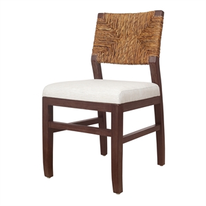 New Pacific Direct Lyon 18.5&quot Fabric and Wood Dining Chair in Natural (Set of 2)
