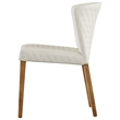 NPD Furniture Albie Faux Leather Dining Side Chair in Off White (Set of 2)