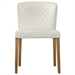 NPD Furniture Albie Faux Leather Dining Side Chair in Off White (Set of 2)
