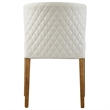 NPD Furniture Albie Faux Leather Dining Side Chair in Off White (Set of 2)