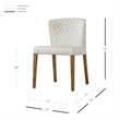 NPD Furniture Albie Faux Leather Dining Side Chair in Off White (Set of 2)