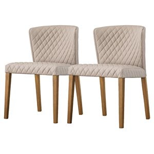 New Pacific Direct Albie 20&quot Faux Leather Dining Side Chair in Brown (Set of 2)