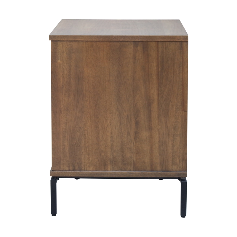 NPD Furniture Bellevue 1-drawer Wood End Table in Monterey Brown/Graphite