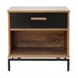 NPD Furniture Bellevue 1-drawer Wood End Table in Monterey Brown/Graphite