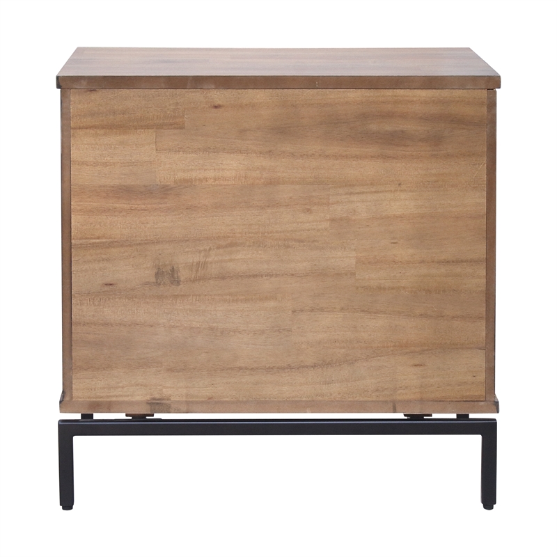 NPD Furniture Bellevue 1-drawer Wood End Table in Monterey Brown/Graphite