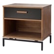 NPD Furniture Bellevue 1-drawer Wood End Table in Monterey Brown/Graphite