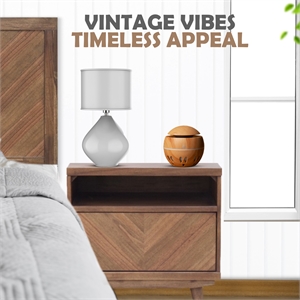 New Pacific Direct Piero 22&quot Wood Chevron Nightstand in Monterey Brown