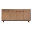 NPD Furniture Piero Wood Buffet with 4 Drawers and 4 Doors in Brown