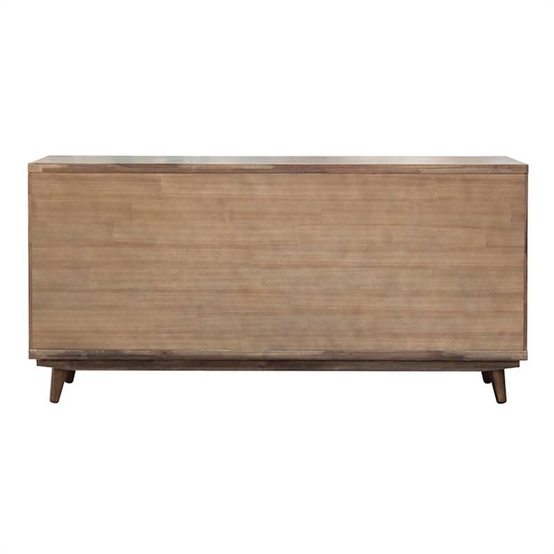 NPD Furniture Piero Wood Buffet with 4 Drawers and 4 Doors in Brown