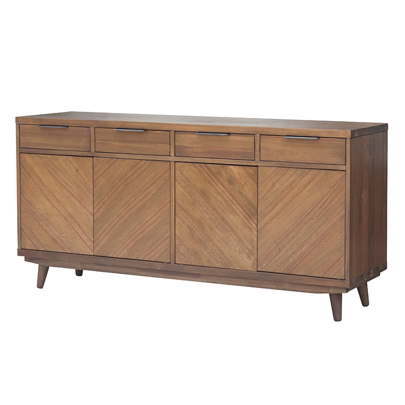 New Pacific Direct Piero Wood Buffet with 4 Drawers and 4 Doors in Brown
