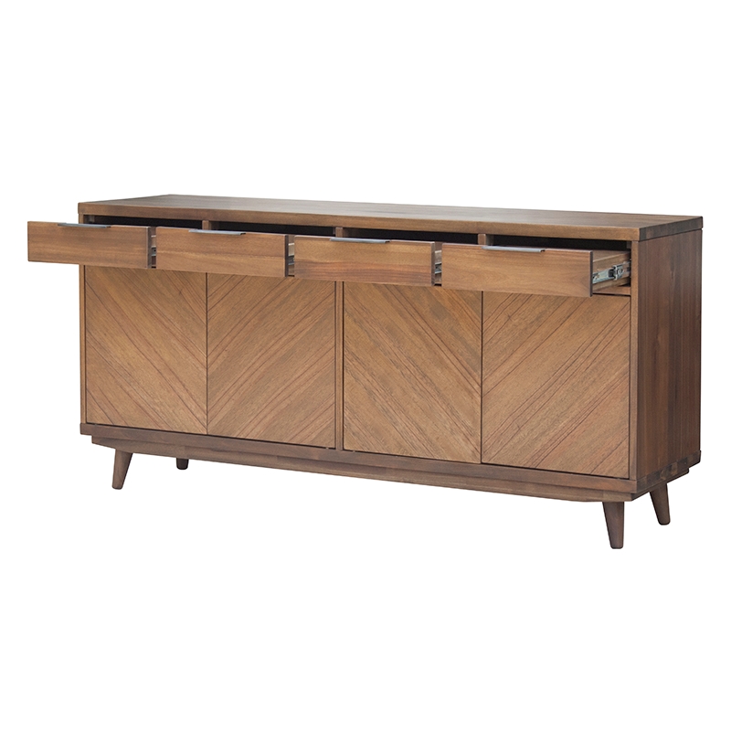 New Pacific Direct Piero Wood Buffet with 4 Drawers and 4 Doors in Brown