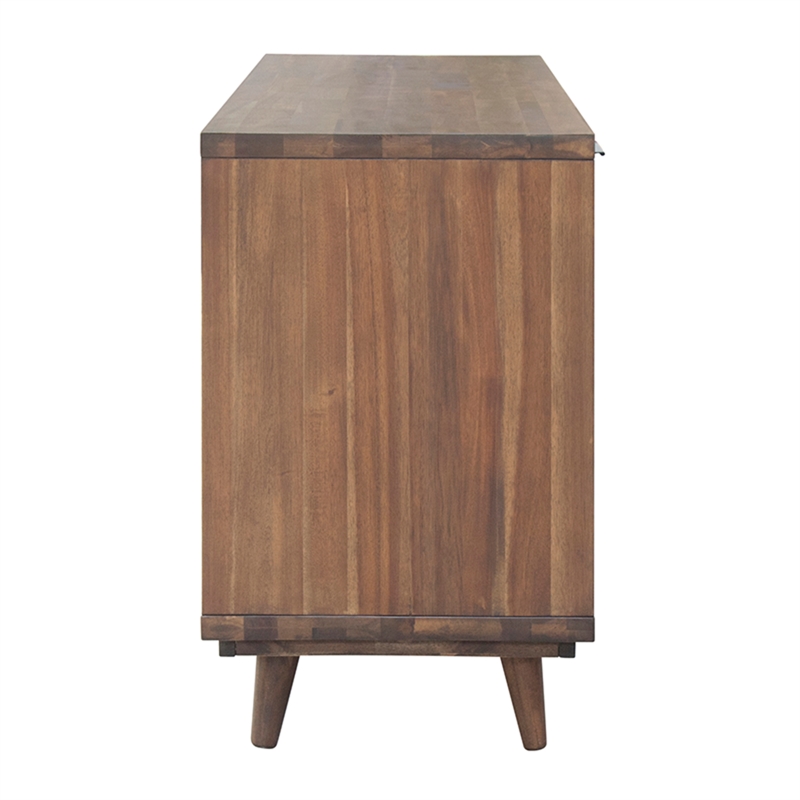 NPD Furniture Piero Wood Buffet with 4 Drawers and 4 Doors in Brown