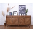 NPD Furniture Piero Wood Buffet with 4 Drawers and 4 Doors in Brown