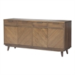 NPD Furniture Piero Wood Buffet with 4 Drawers and 4 Doors in Brown