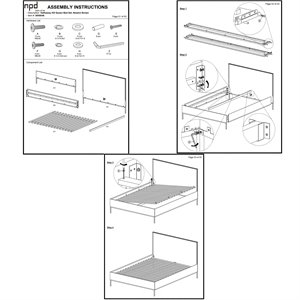 New Pacific Direct Hathaway 62&quot Wood Queen Bed Set in Newton Brown/Black