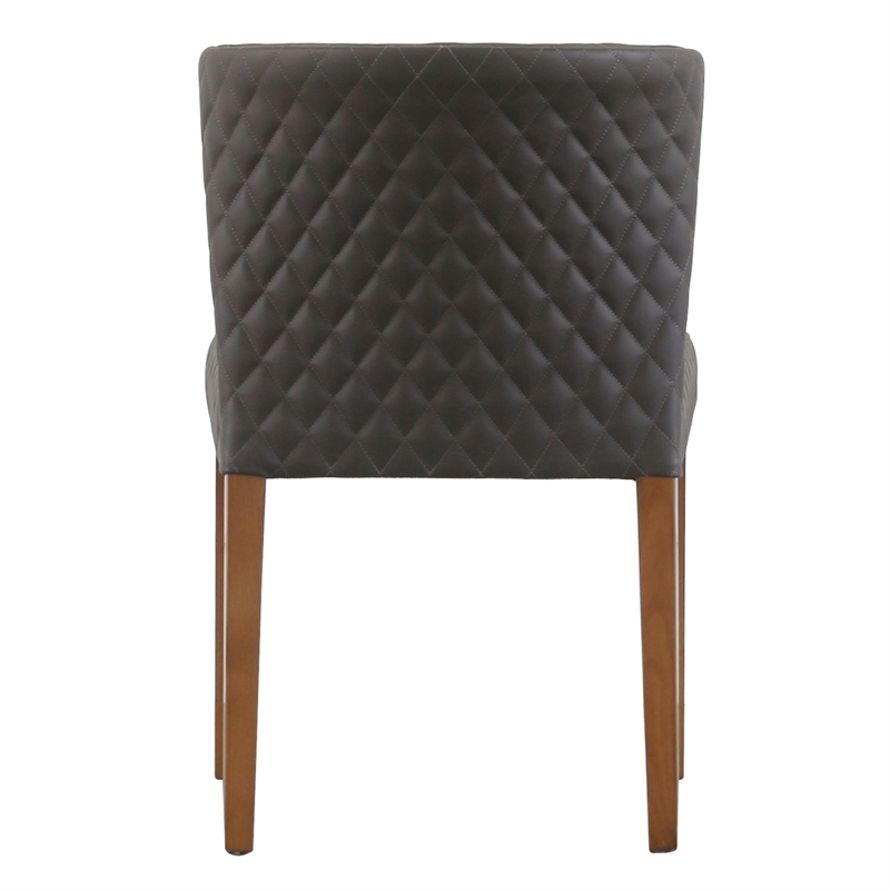 NPD Furniture Albie KD Diamond Stitching Chair in Cocoa Gray (Set of 2)