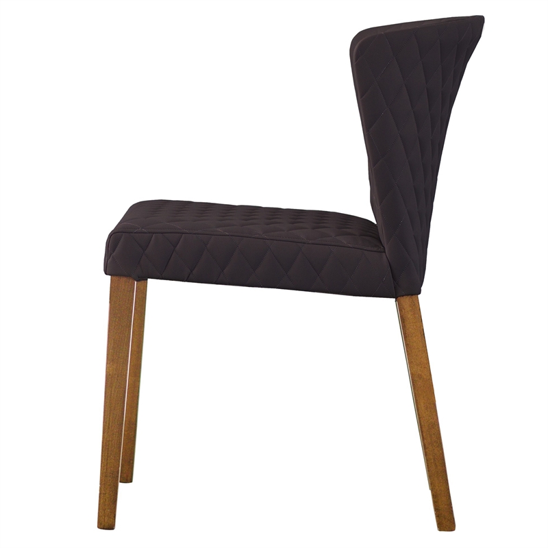 NPD Furniture Albie KD Diamond Stitching Chair in Cocoa Gray (Set of 2)
