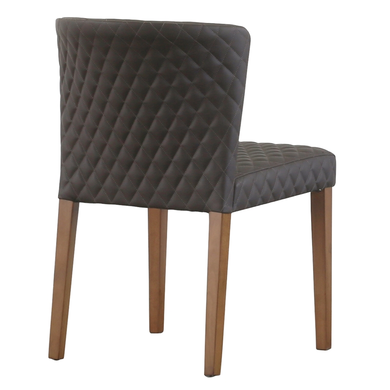 NPD Furniture Albie KD Diamond Stitching Chair in Cocoa Gray (Set of 2)