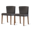 NPD Furniture Albie KD Diamond Stitching Chair in Cocoa Gray (Set of 2)
