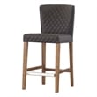NPD Furniture Albie 25.5&quot PU Diamond Stitching Counter Stool - Cocoa Gray