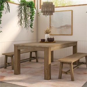 New Pacific Direct Bedford 79&quot Wood Butterfly Dining Table in Natural/Smoke