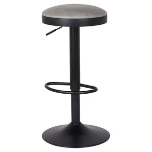 New Pacific Direct Juno 33&quot PU Leather Swivel Bar Stool in Gray (Set of 2)