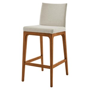 New Pacific Direct Devon 26&quot Fabric Counter Stool in Cream (Set of 2)