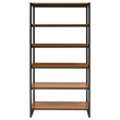 NPD Furniture Anderson 6-tier Metal Bookcase in Gliese Brown/Gunmetal