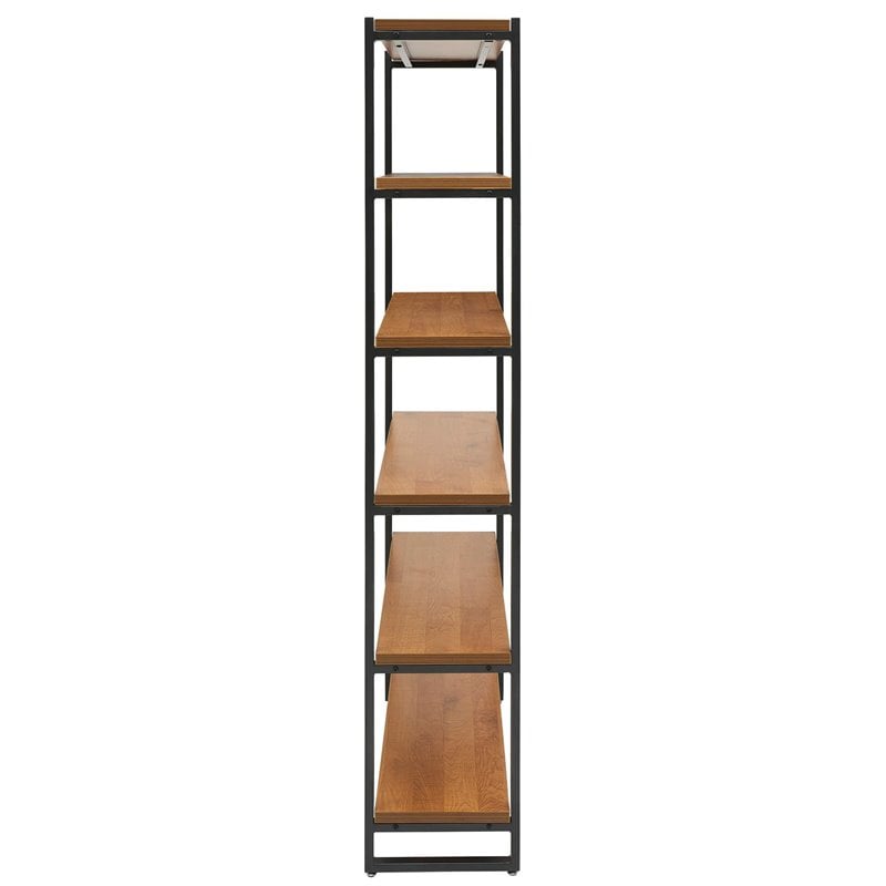 New Pacific Direct Anderson 6-tier Metal Bookcase in Gliese Brown/Gunmetal