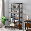 NPD Furniture Anderson 6-tier Metal Bookcase in Gliese Brown/Gunmetal